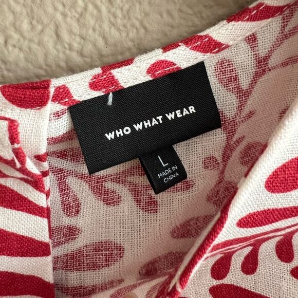 Who What Wear Linen Blend Ruffle Sleeve Top - Picture 4 of 8